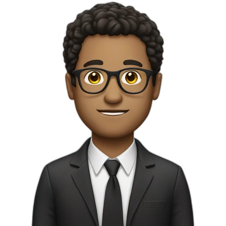 dark hair white man glasses emoji