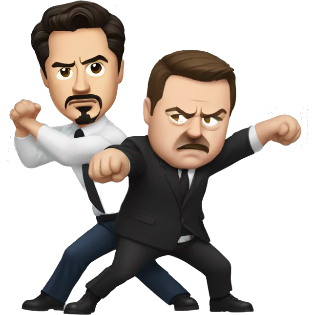 Tony stark fighting Paul blart  emoji