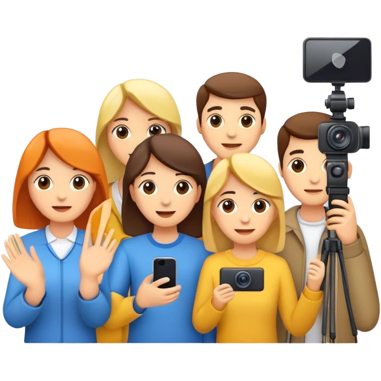 People makes video emoji