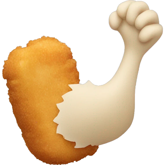 chicken nugget in the shape of an arm emoji