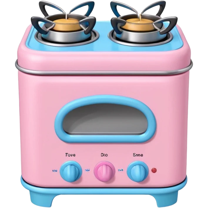 Cute toy stove, single burner only, front view.
BabyBus-style 2.5D soft shading, bright pastel colors (pink & blue).
Rounded chunky toy shape, simple details.
Even studio lighting, NO harsh light, NO realism, NO textures.
Smooth matte surface, no outlines, no strokes.
Clean background. emoji