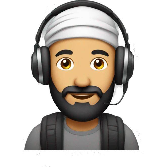 Sardar guy wearing headphones emoji