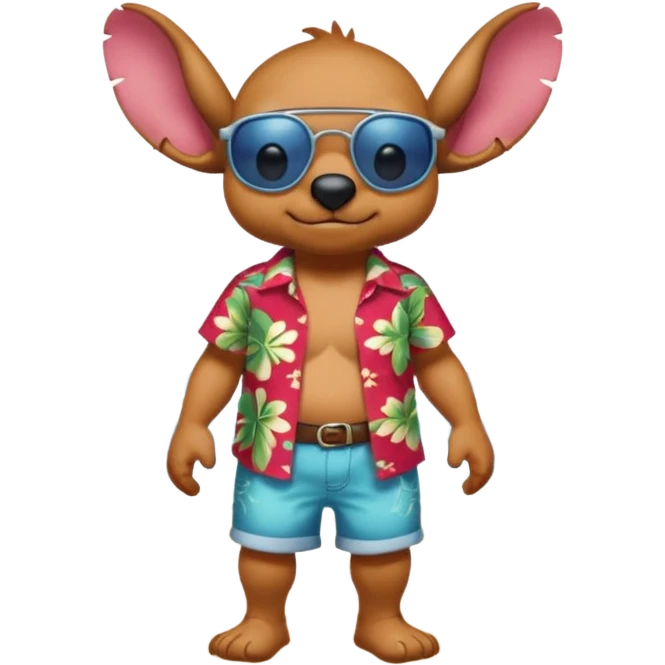 Stitch walking on the beach emoji