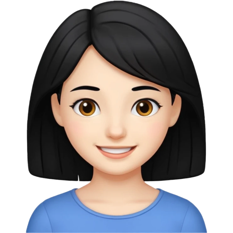Diana cute girl with black hair emoji