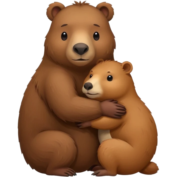 Oso con un capibara  emoji