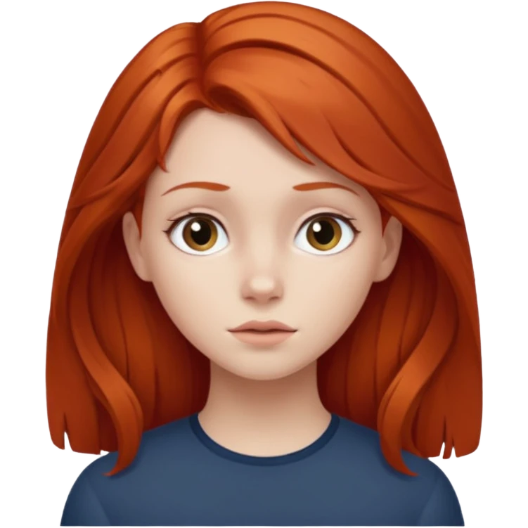 Redhead girl missing a dark haired boy who is far away  emoji