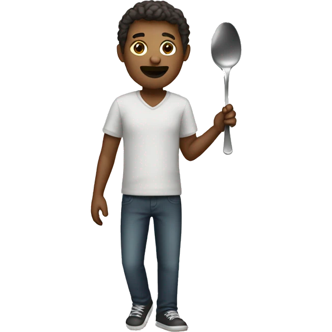Full body male with a spoon emoji