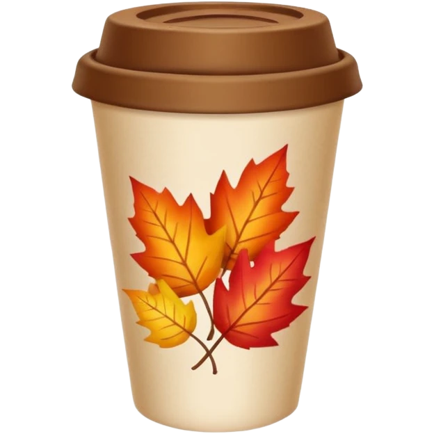 paper cup with autumn leaves emoji