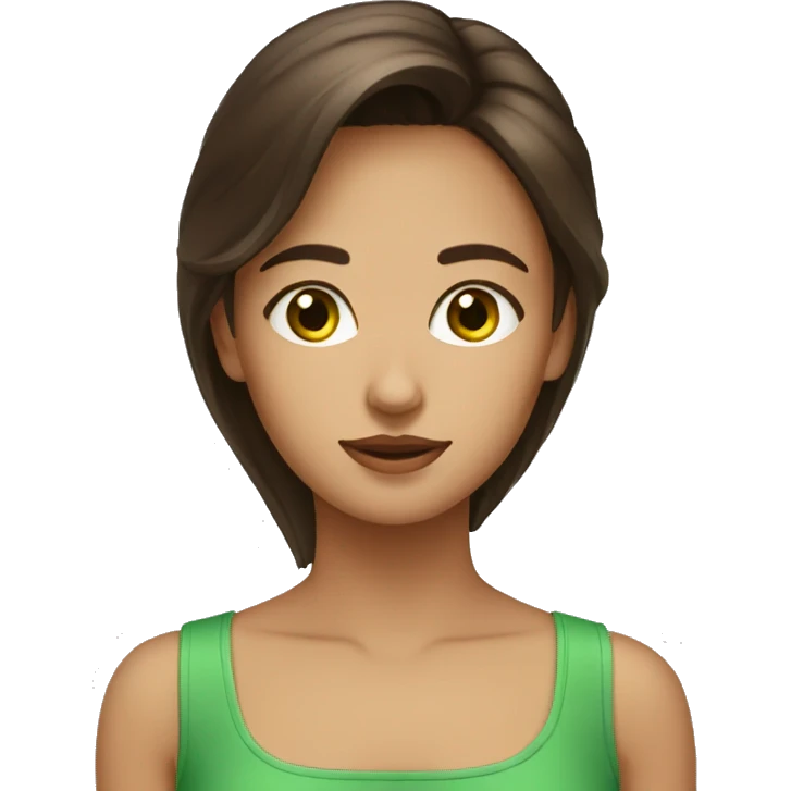 fille brune aux yeux verts emoji
