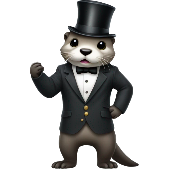 Otter dressed as monopoly man emoji