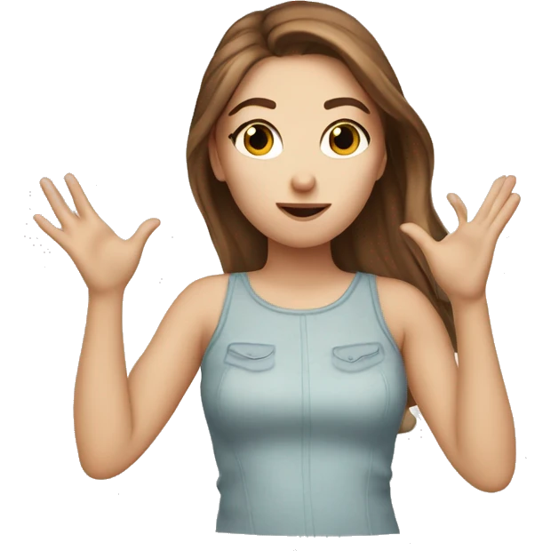 Pretty white girl with brown hair blowing a kiss  emoji