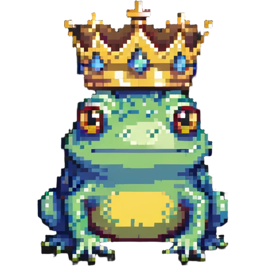 tiny crowned frog emoji