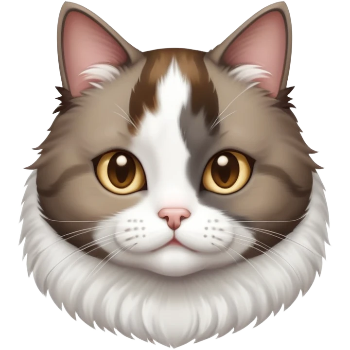 Brown and white tuxedo cat with a bit of grey  emoji