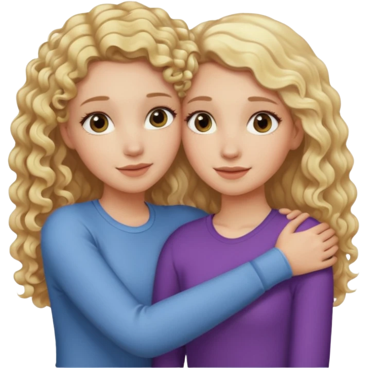 curly blonde hair whitegirl hugging straight blonde. hair. white girl emoji