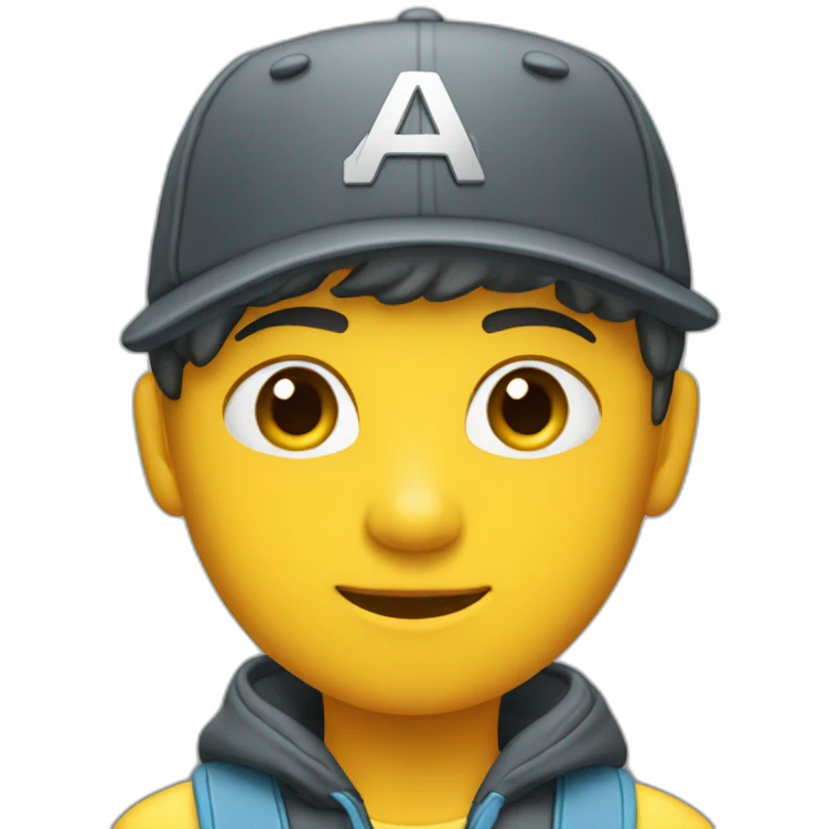 Un adolescent avec une coupe casquette chatun emoji