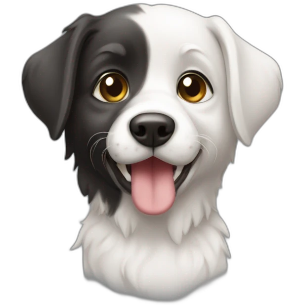 Un chien sur un chat emoji