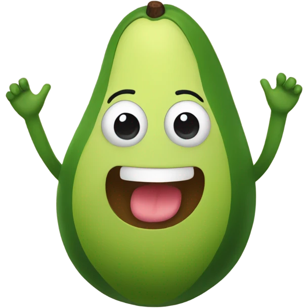 happy avocado with hands up emoji