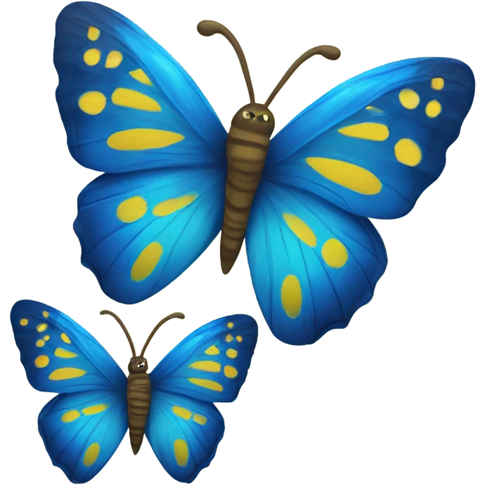 Blue butterfly and yellow butterfly  emoji