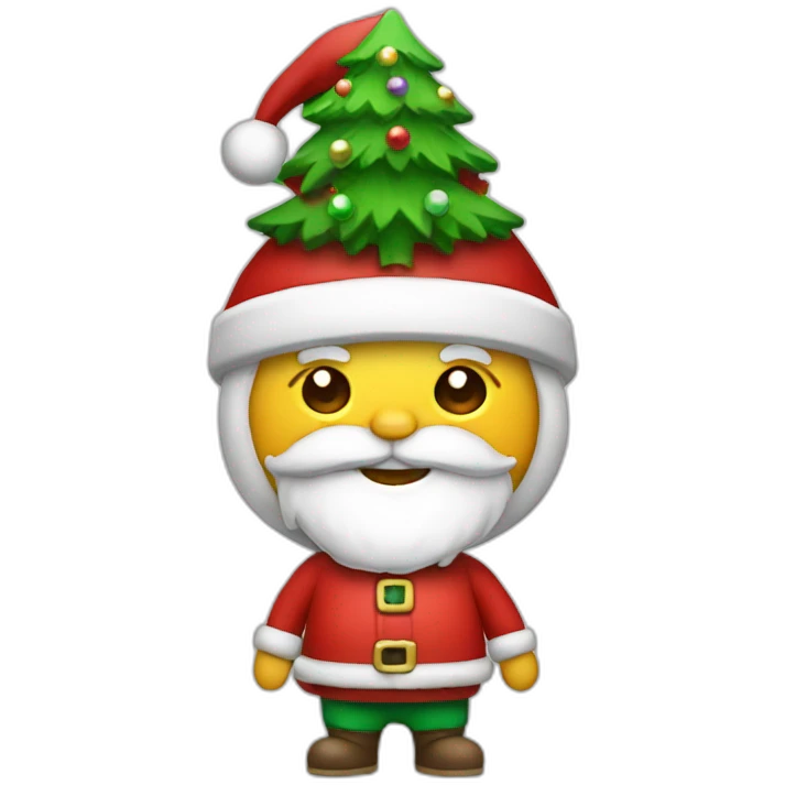 santa with a christmas tree hat emoji