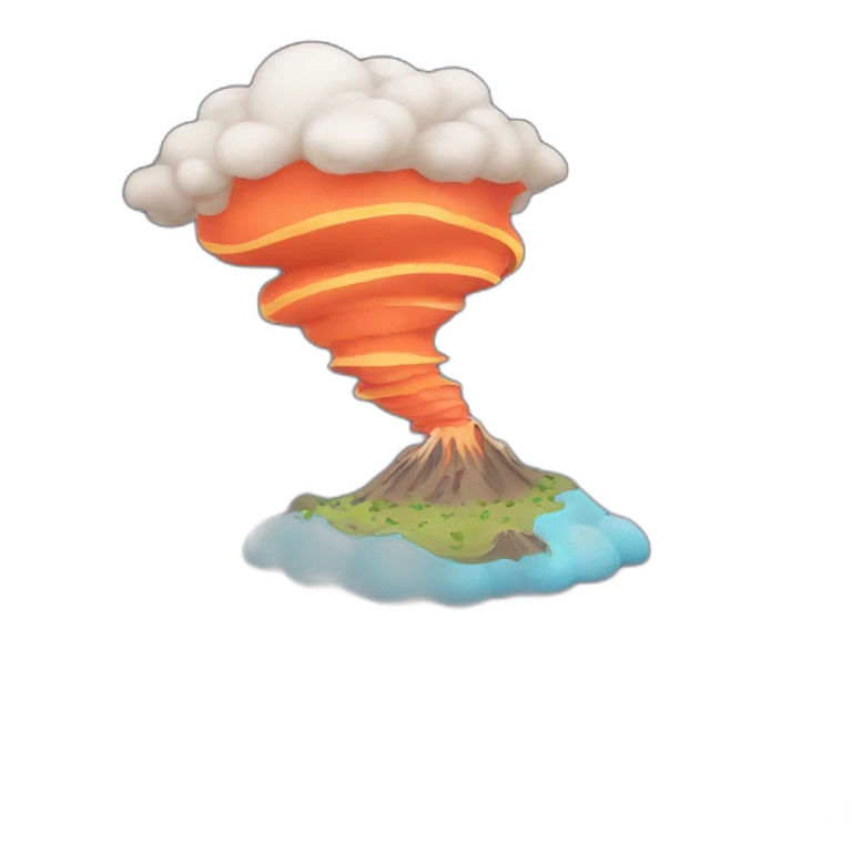 tornado volcano emoji