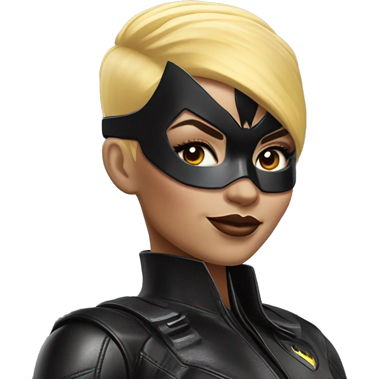 Light skinned Batgirl in shiny leather, Hummer EV radio controlled monster truck  emoji