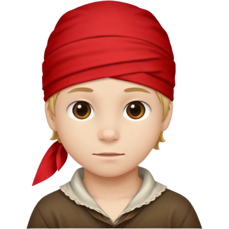 kid with wearing red bandana emoji