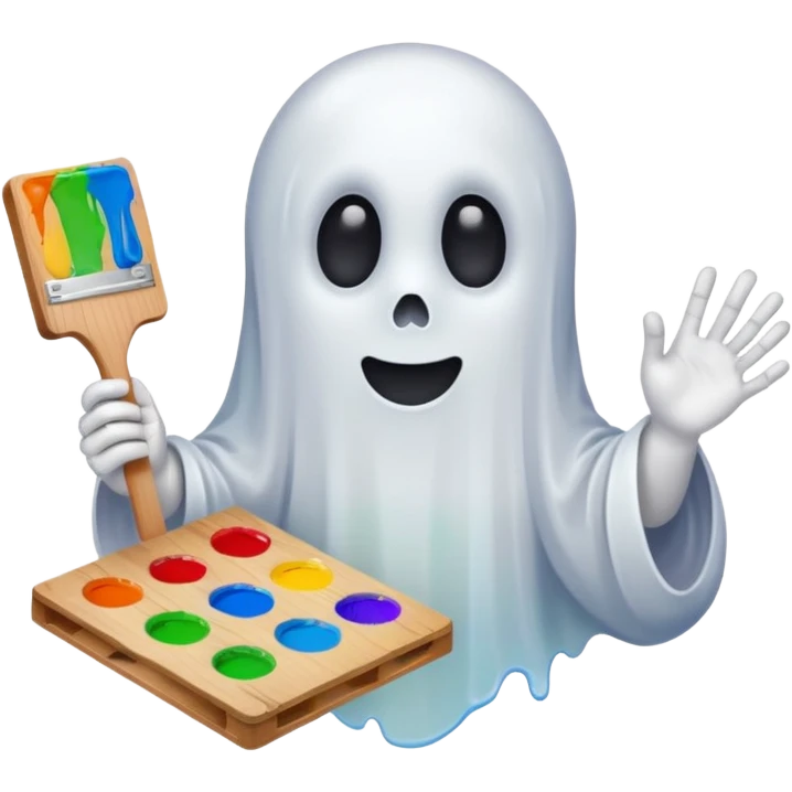 Ghost holding paint pallet  emoji