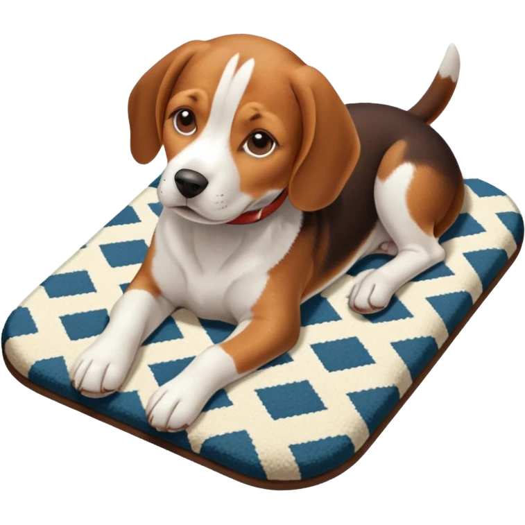 Beagle dog resting room isometric emoji