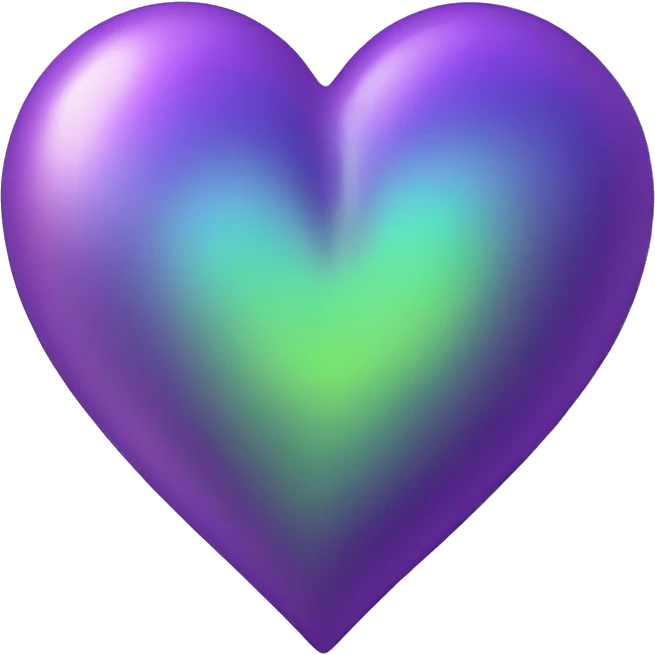 purple and green iridescent heart emoji