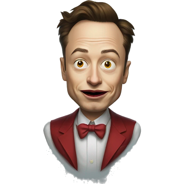 elon musk with angry dressed as clown emoji