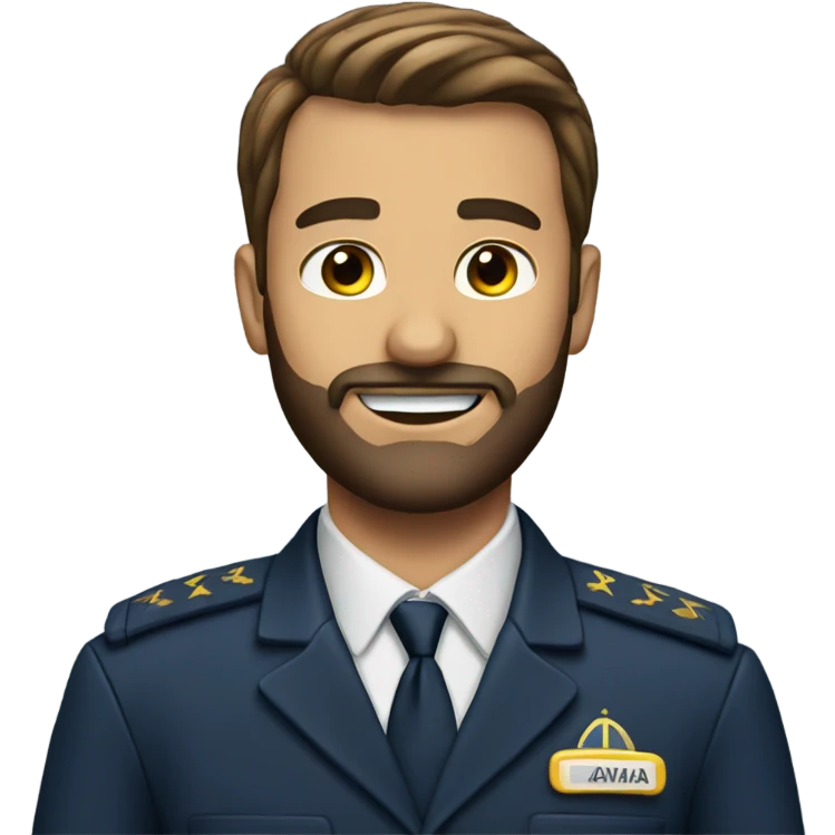 Airline Pilot with a short beard emoji
