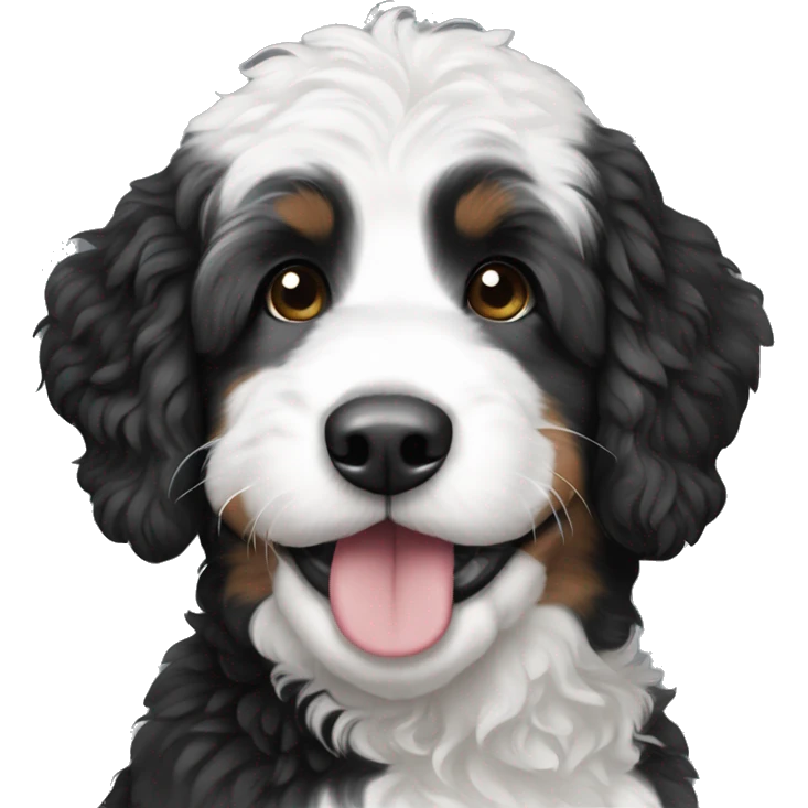 Black and white bernedoodle  emoji