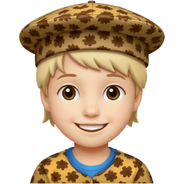 print hat with kid emoji