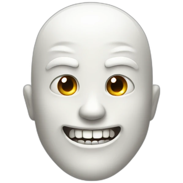 the scary smiled full white face emoji
