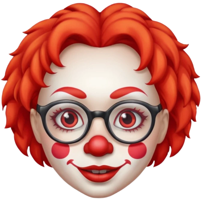 female clown with eyeglasses emoji