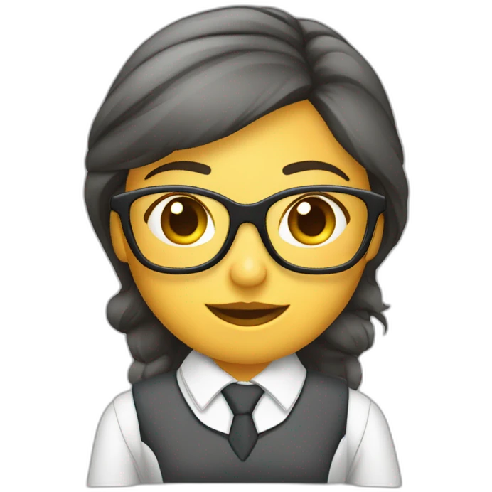 chica auxiliar de vuelo con gafas emoji