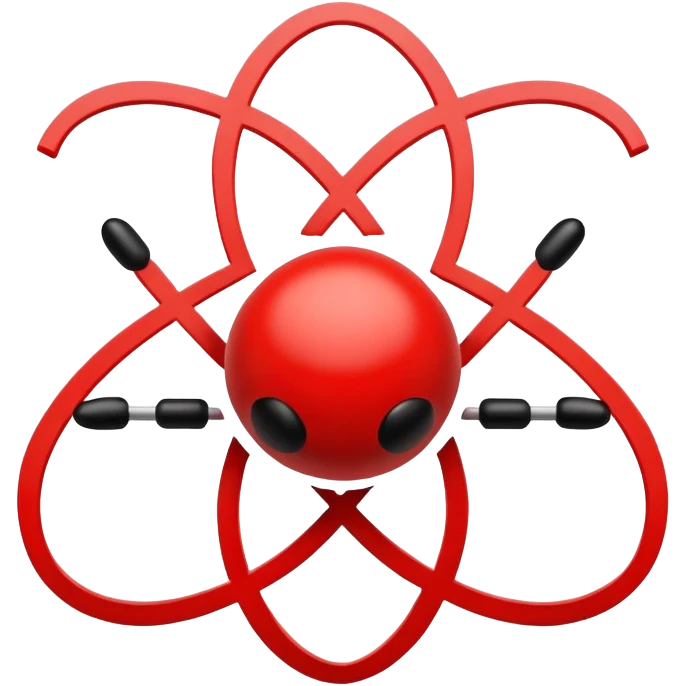 Nuclear atom symbol as a dangerous sign emoji