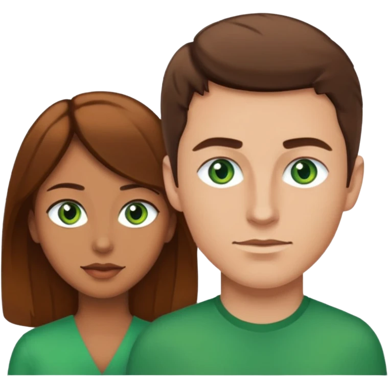 White male with big white female naked brown hair woman has green eyes emoji
