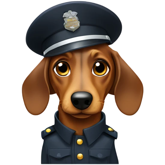 Dachshund in a security uniform ￼ emoji