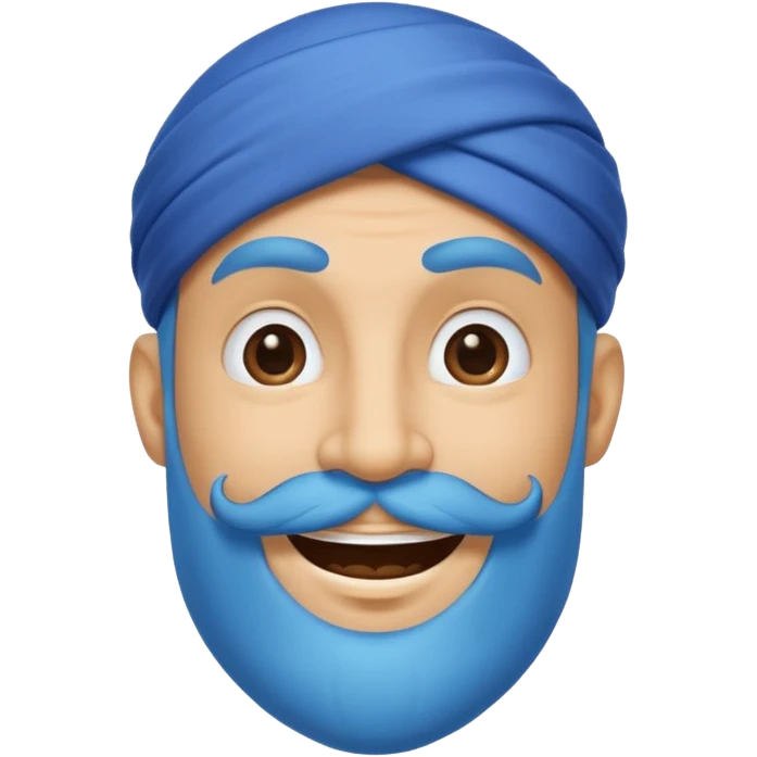 Blue genie with a goatee emoji