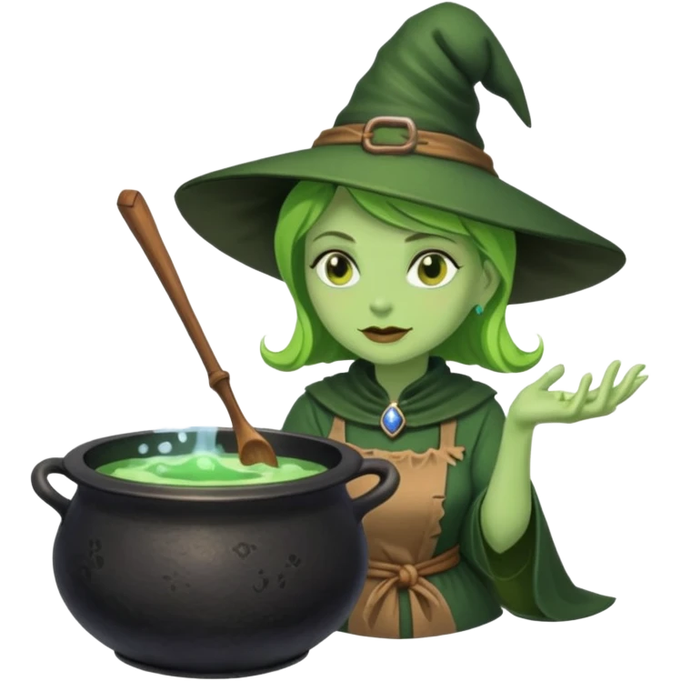 green witch cooking potion emoji
