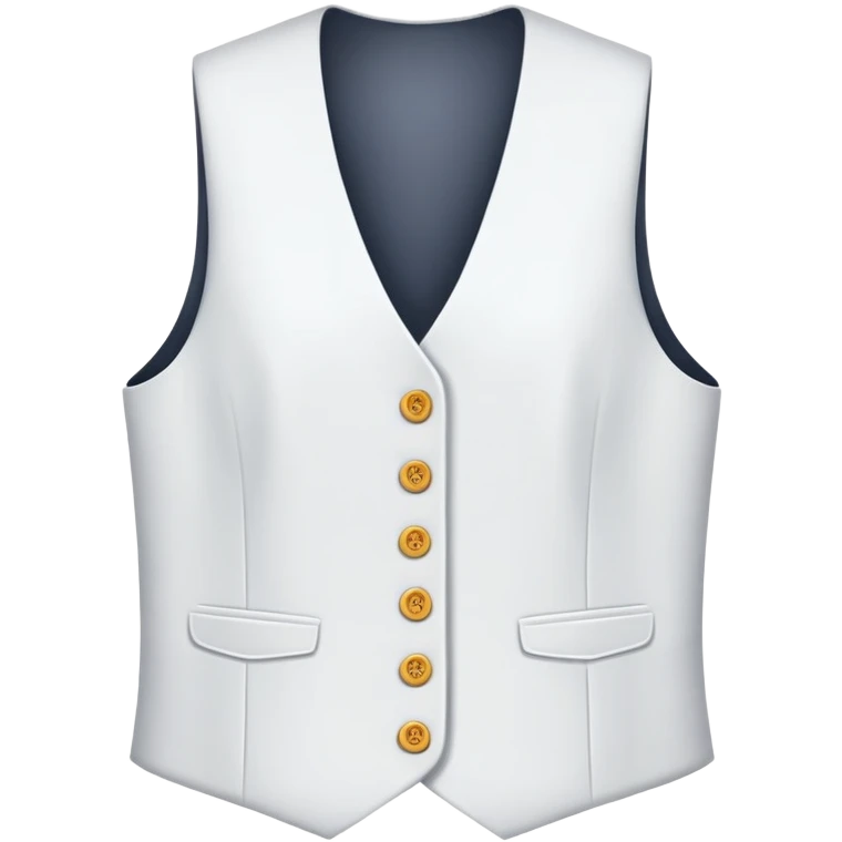 just a white women's vest garment with 3 buttons, no background, no model, only the clothing item emoji