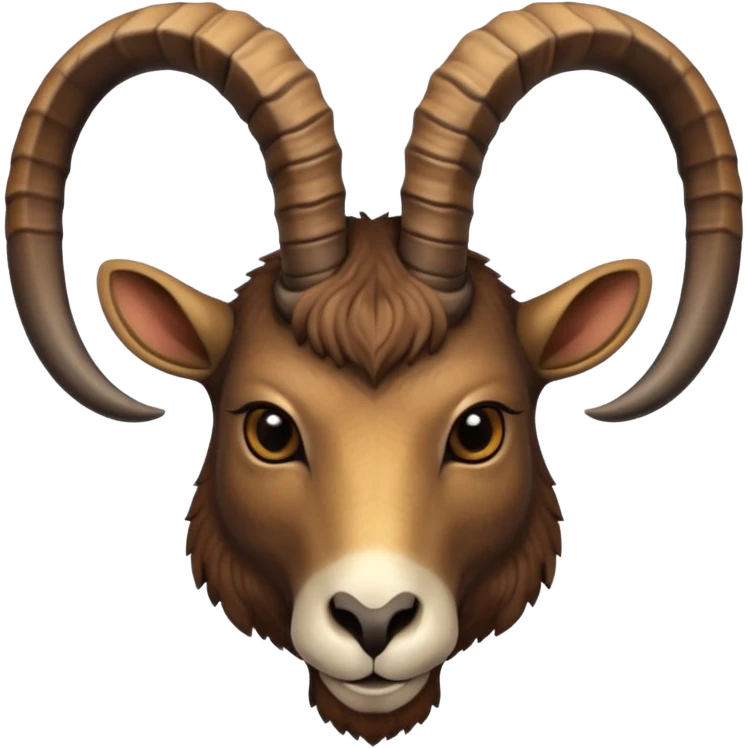 alpine ibex face with straight horns emoji