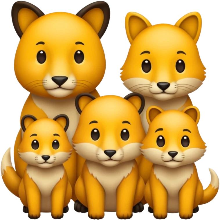 animal group with one male and two females emoji
