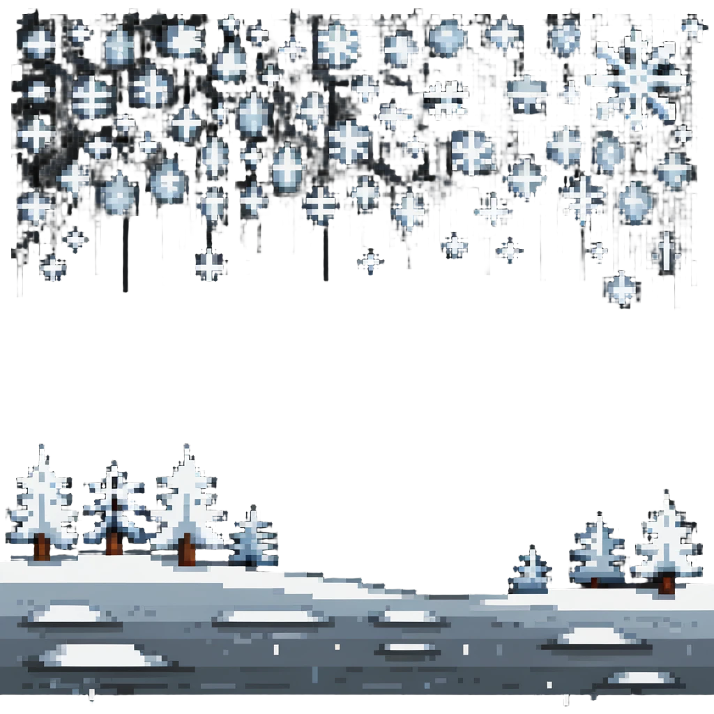 Winter scene with snowflakes falling emoji