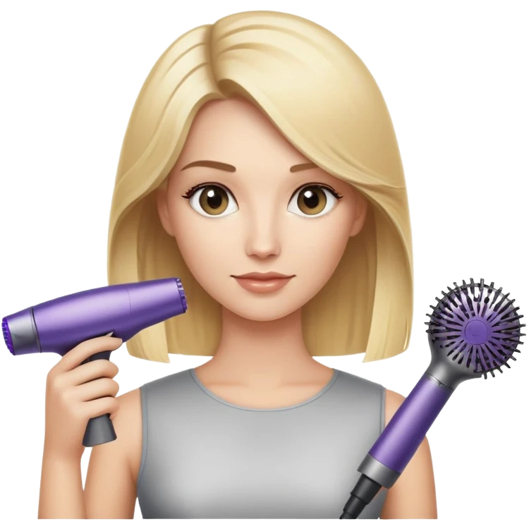 Блондинка с стайлером Дайсон  emoji