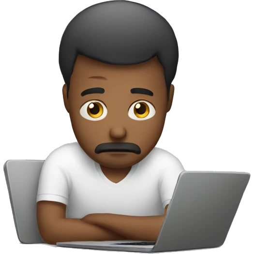 sad Men behind laptop emoji