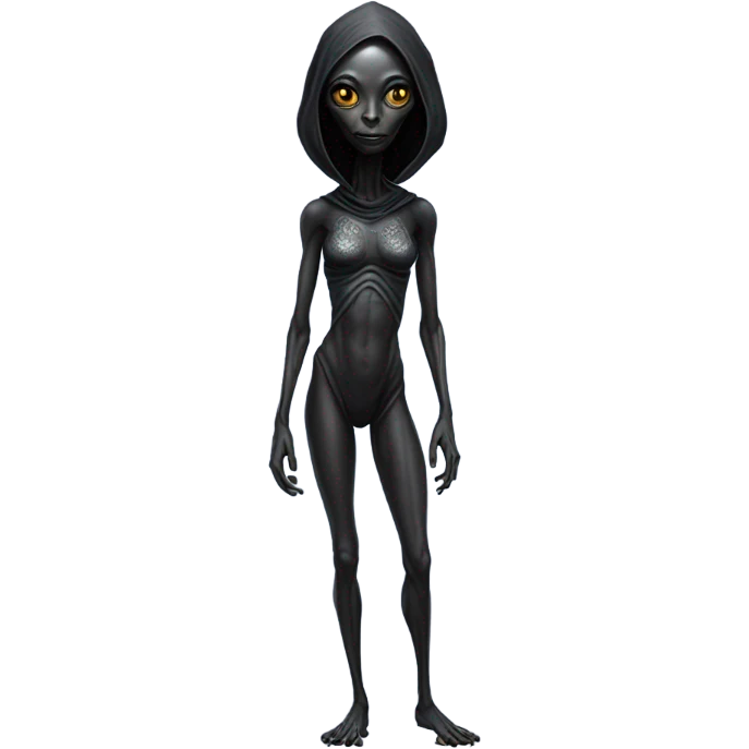 a black alien woman full body emoji