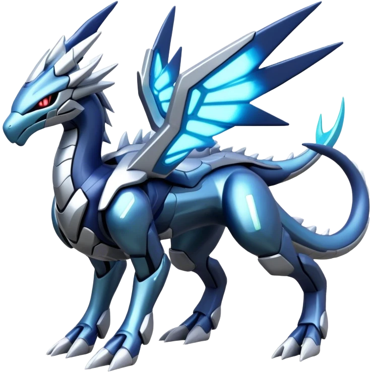 Cyborg-Kyurem-suicune-dialga-hybrid, full body emoji
