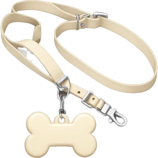 A cream collar and bone tag and a cream lead emoji